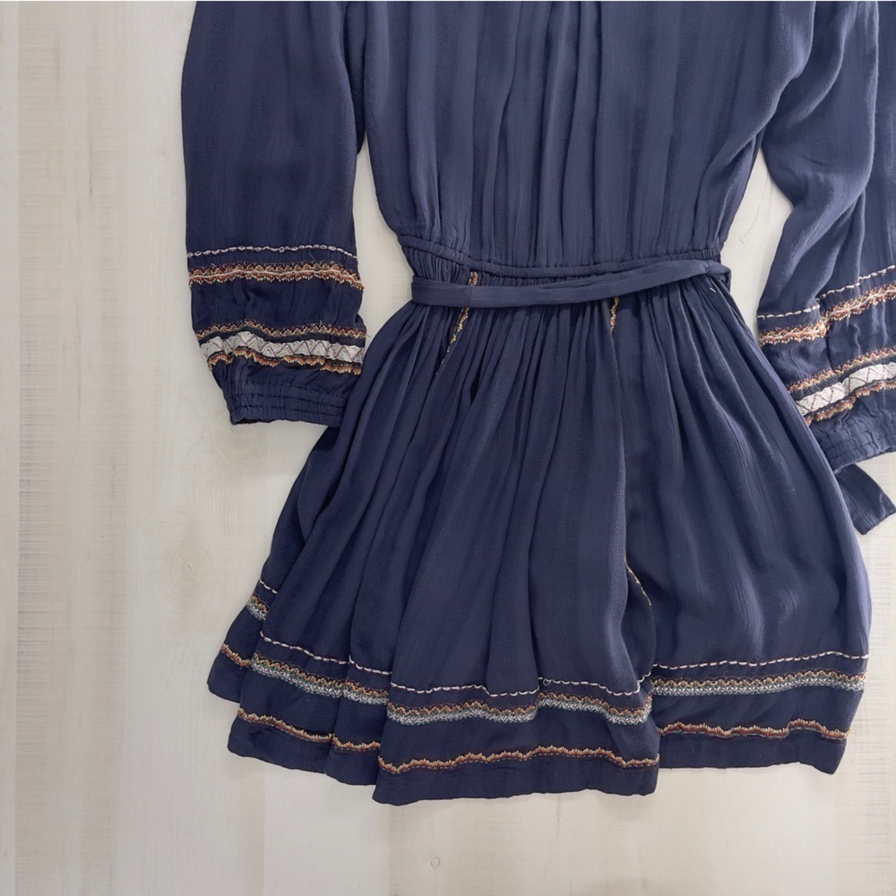 NWT $148 FREE PEOPLE Delilah midnight long sleeve boho mini dress XS - Picture 9 of 9
